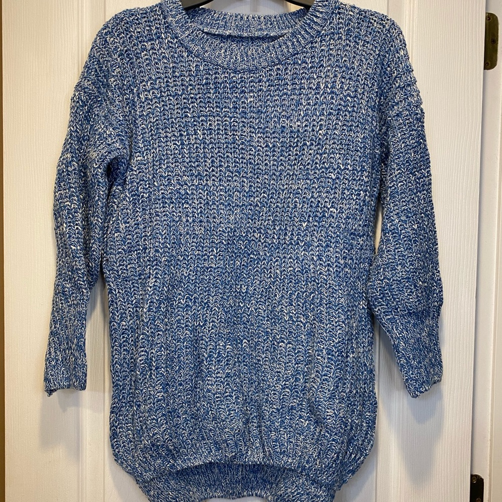 Blue and White Sweater